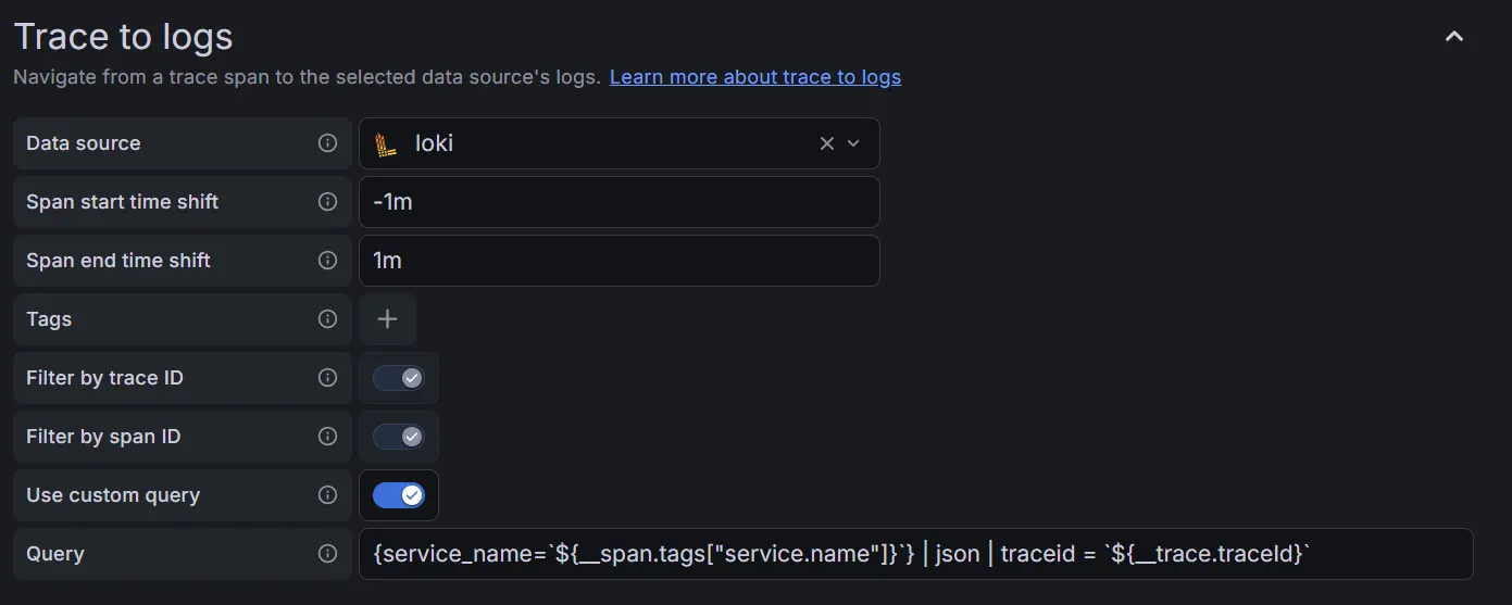 Tempo correlation settings